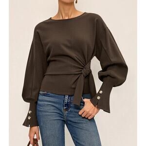 Commense Twist Knot Balloon Sleeve Sweatshirt – Size XL (NWT) - Modern Chic